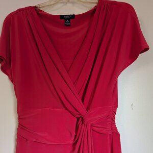 Chaps V-Neck, Knot Waist Short Sleeve Dress